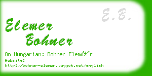 elemer bohner business card